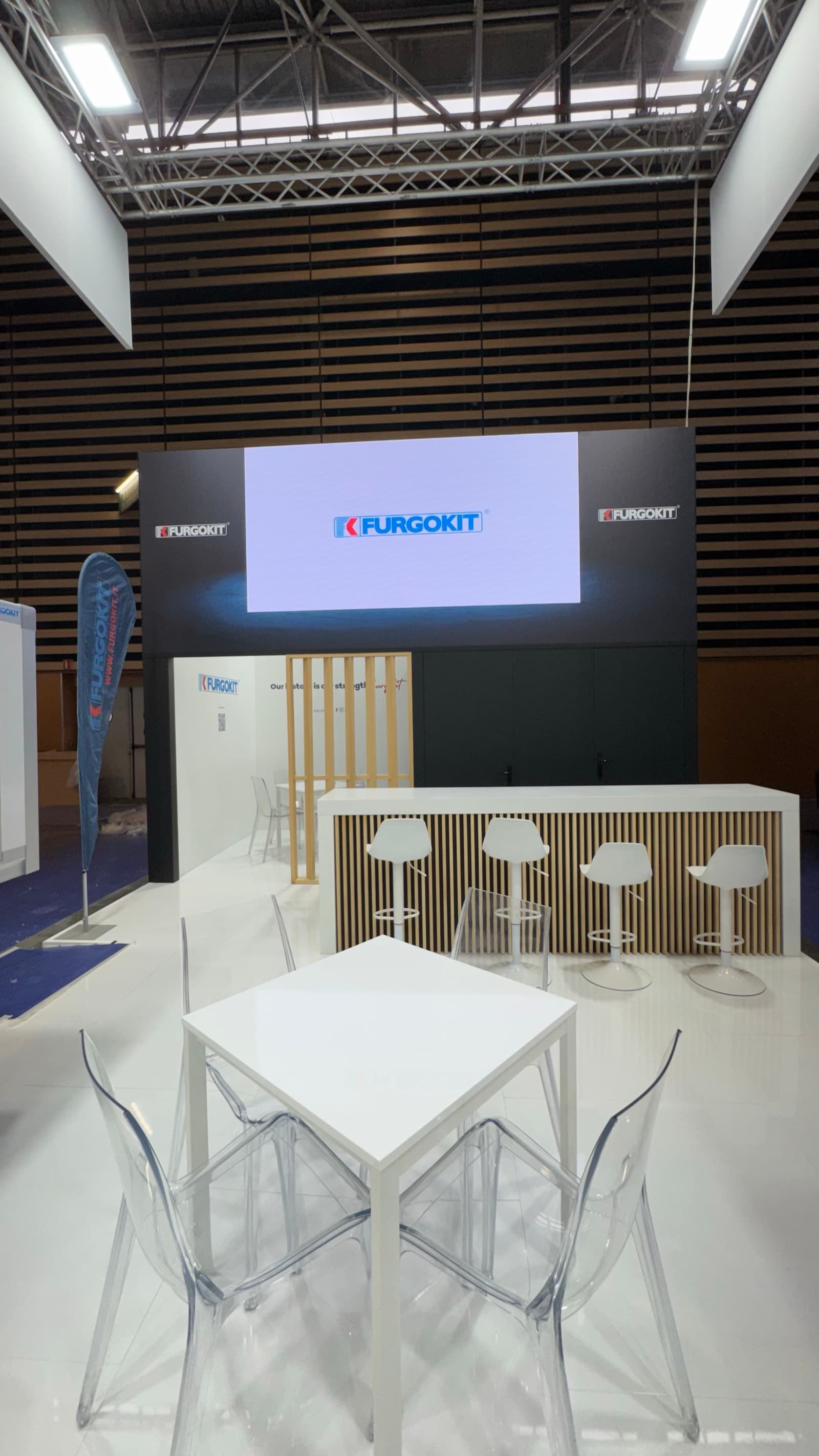 FocusRisparmio booth with screen