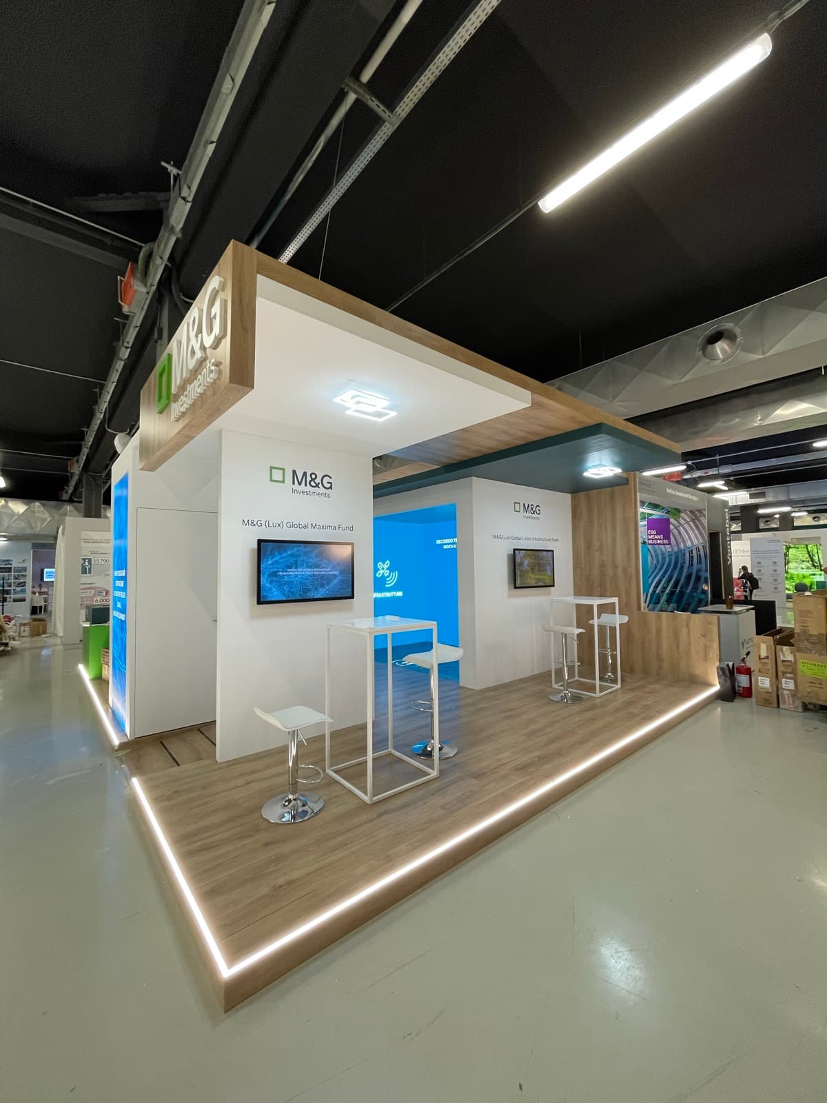 M&G Investments stand, angled view